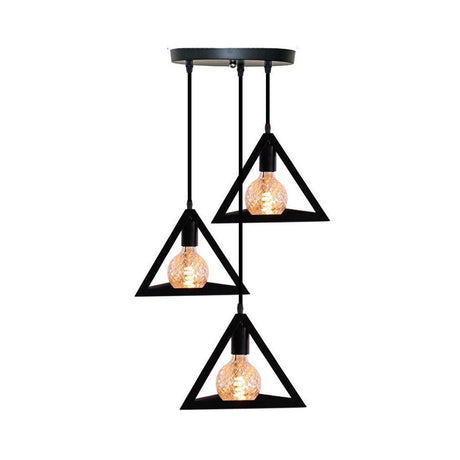 Homestyle pro mk022-b lampes suspendues pyramidales industrielles métal noir