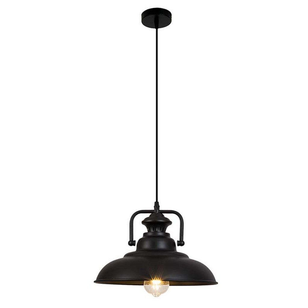 Homestyle pro mk103-bb lampe suspendue industrielle 38x21 cm métal noir