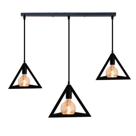 Homestyle pro mk018-b lampes suspendues pyramidales industrielles métal noir
