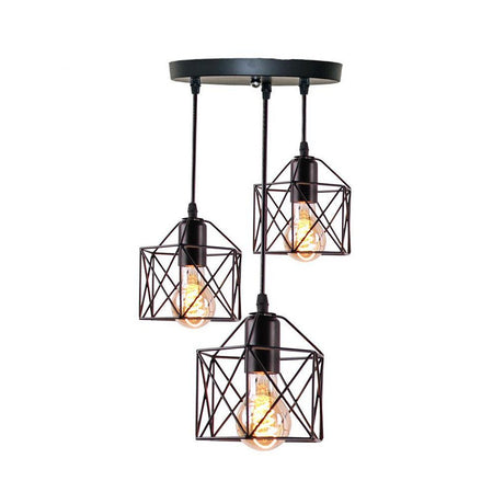 Homestyle pro mk019-b lampes suspendues industrielles métal noir