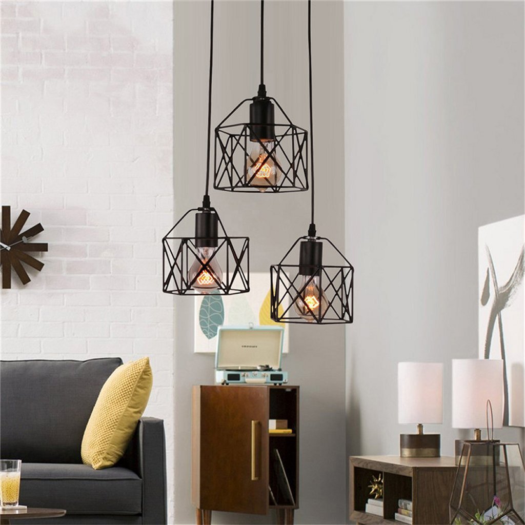Homestyle pro mk019-b lampes suspendues industrielles métal noir