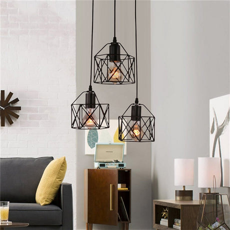 Homestyle pro mk019-b lampes suspendues industrielles métal noir