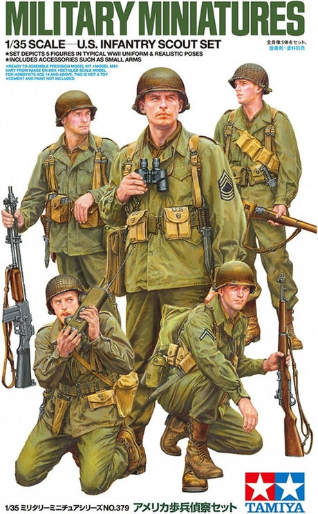 Tamiya – kit de construction de véhicules militaires, 35379, ensemble de reconnaissance d'infanterie américaine, 5 figurines en plastique, 1:35, modélisme