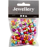 Creativ Company Round Lettre perles de différentes couleurs, 25 grammes