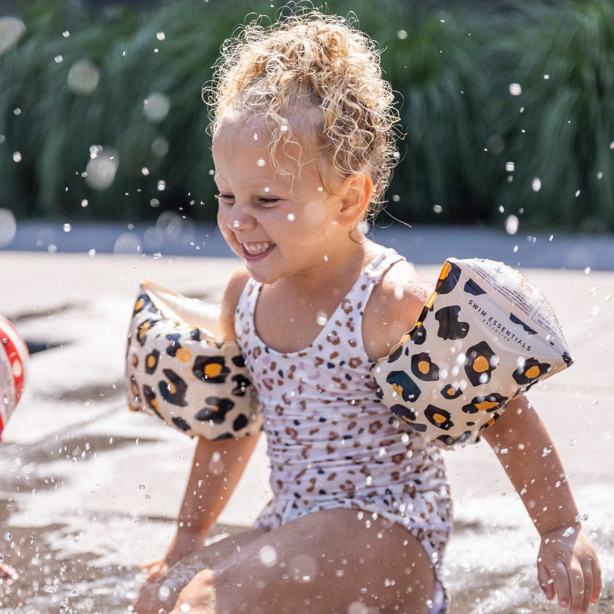 Safari chic | brassards de natation beiges 0-2 ans