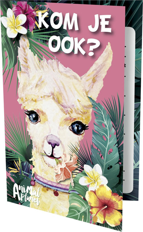 Invitations planète animale alpaga, 6 pcs.