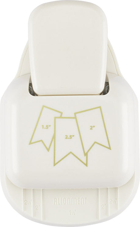 Vaessen creative pons - 3 in 1 label pons - 3,8 - 5 - 6,4 cm - vlaggetjes - ivoor
