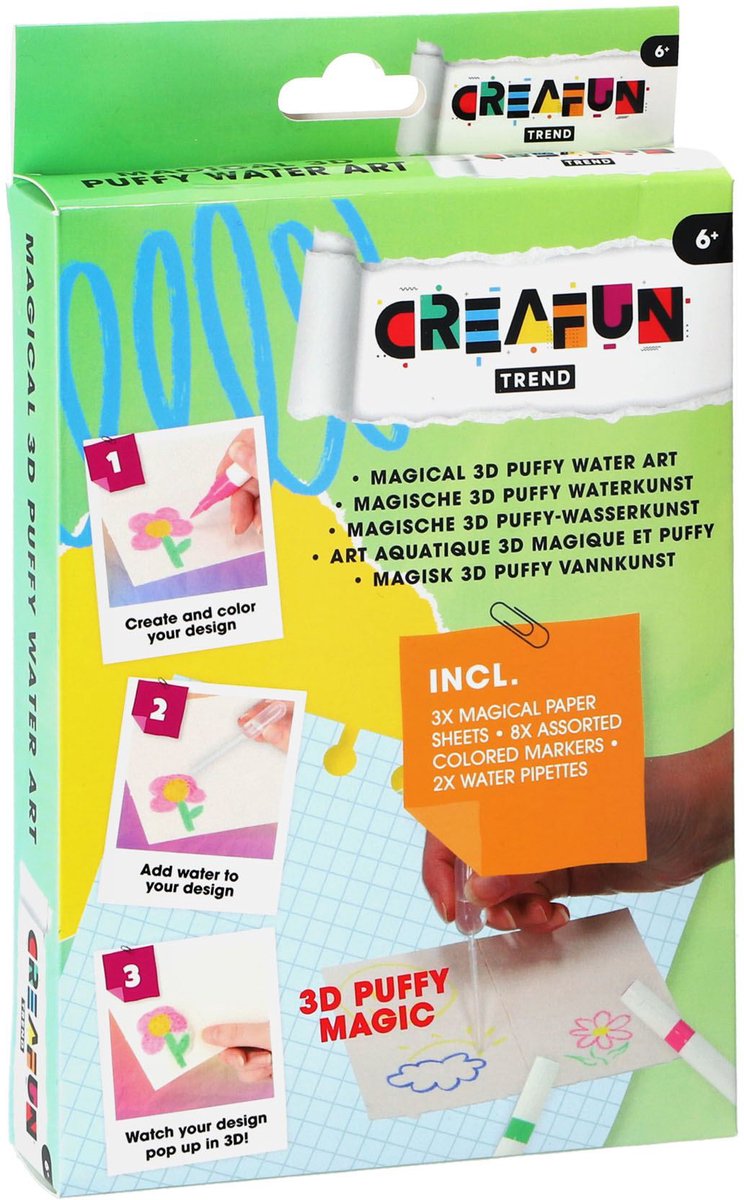 Creafun tendance magique 3d gonflé art de l'eau | 6 pièces