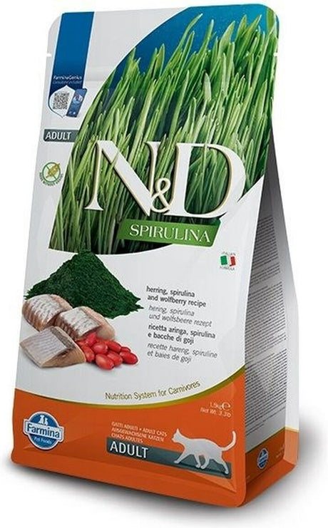 Farmina nourriture pour chat n d spiruline hareng cataire adulte 1,5 kg