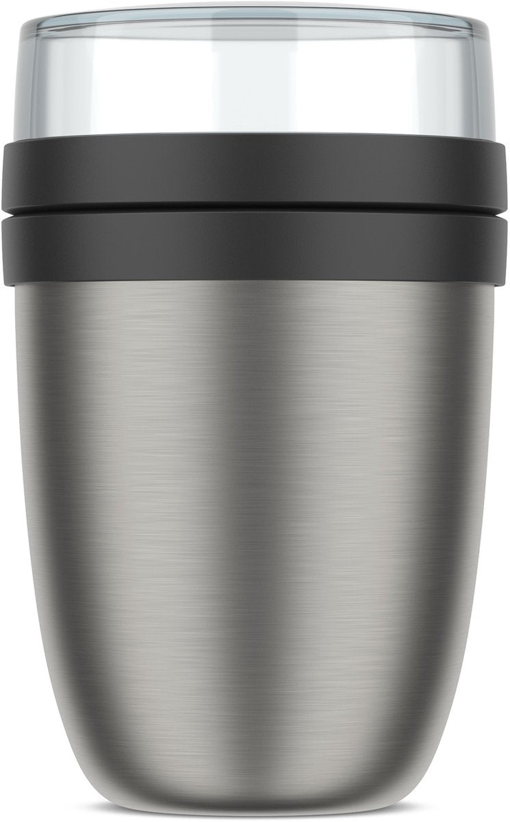 Mepal pot à lunch ellipse - isolé - noir nordique - 500 ml + 200 ml