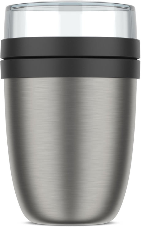 Mepal pot à lunch ellipse - isolé - noir nordique - 500 ml + 200 ml