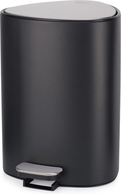 Poubelle Joseph Joseph - Poubelle de luxe à pédale à fermeture douce avec compartiment de rangement intérieur pour sacs poubelles - Noir mat
