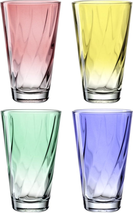 Verre à boire Leonardo twist 300ml assorti - set 4
