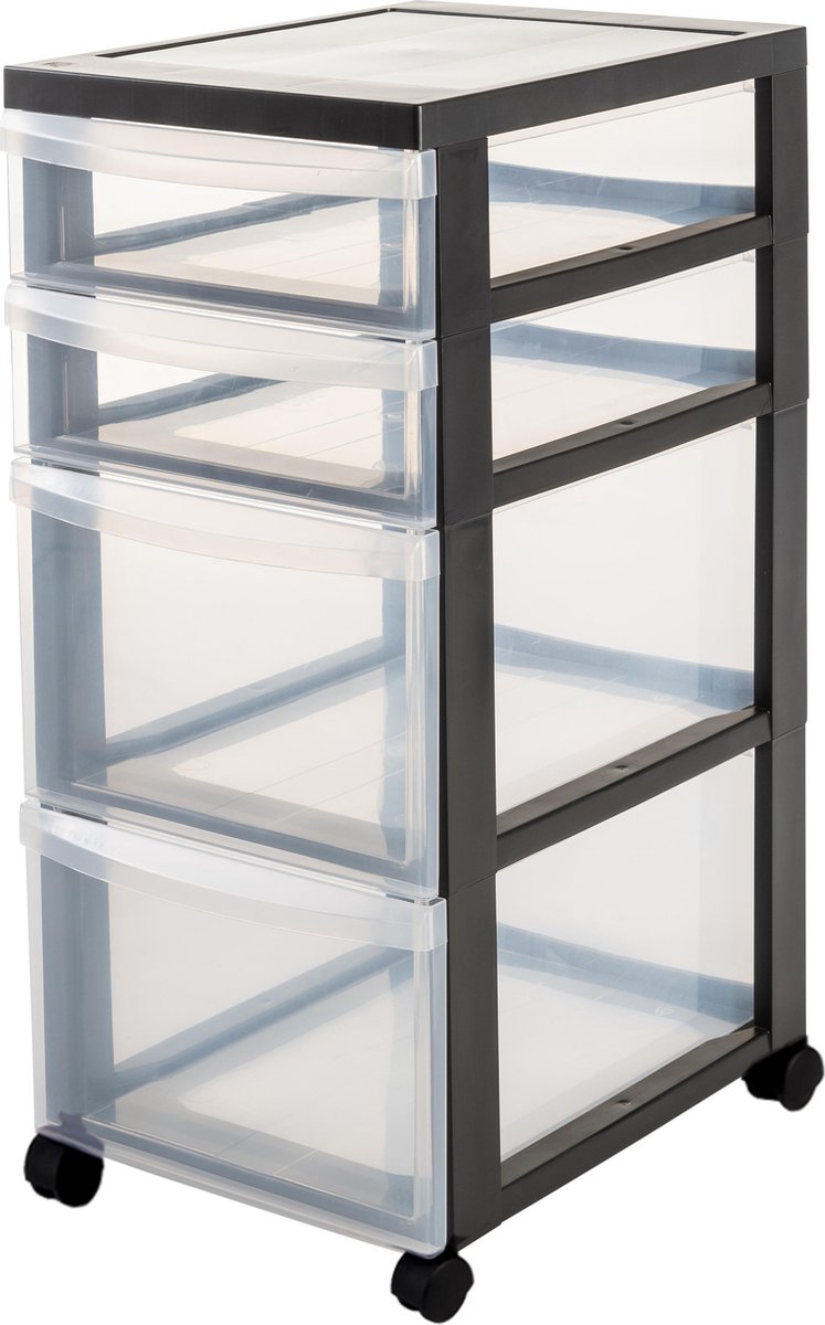 Commode Iris 2x15l 2x7,5l 39x29x62 cm avec roulettes