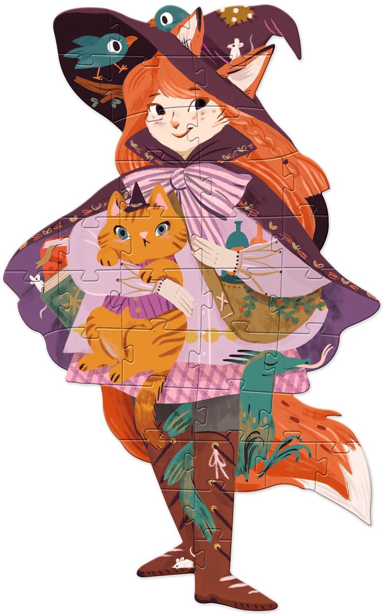 Puzzle Djeco Lily la sorcière - Puzzle magique pour enfants 36 pièces.
