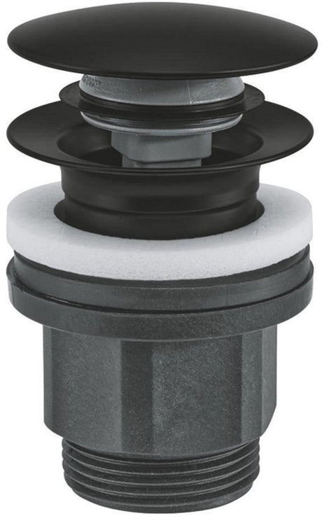 Garniture de déchets Grohe - Ø63 mm - ouverture par pression - noir mat