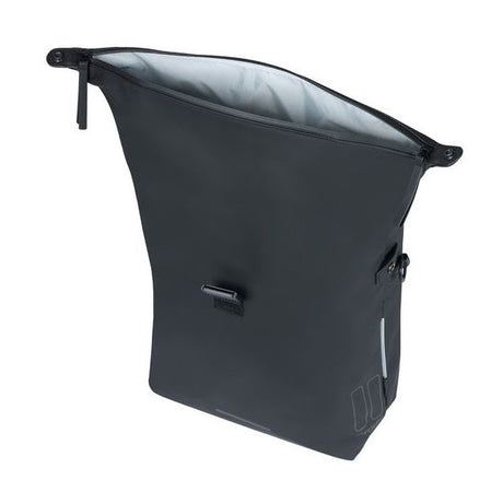 Basil Soho Mik Side Bicycle Sac à vélo - noir, imperméable, PU, Nordlicht LED, 17L