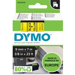 Rubans dymo d1 polyester 9mmx7m noir-jaune brillant