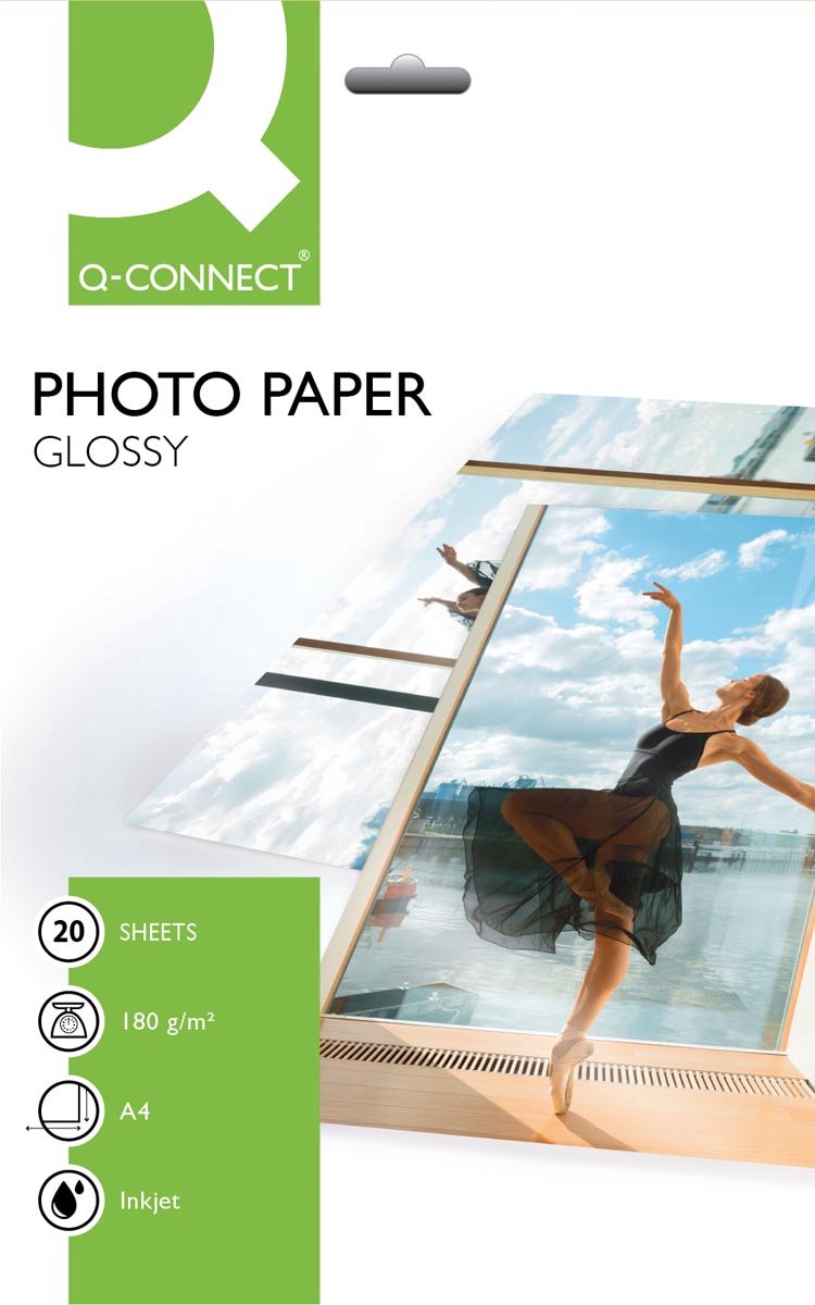 Papier photo Q-connect, ft a4, 180 g, paquet de 20 feuilles