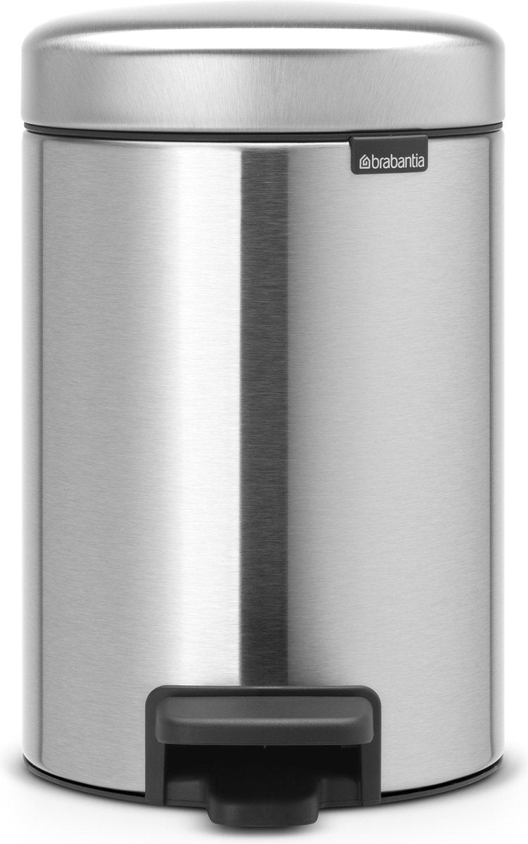 Brabantia newicon poubelle à pédale, 3l - acier mat