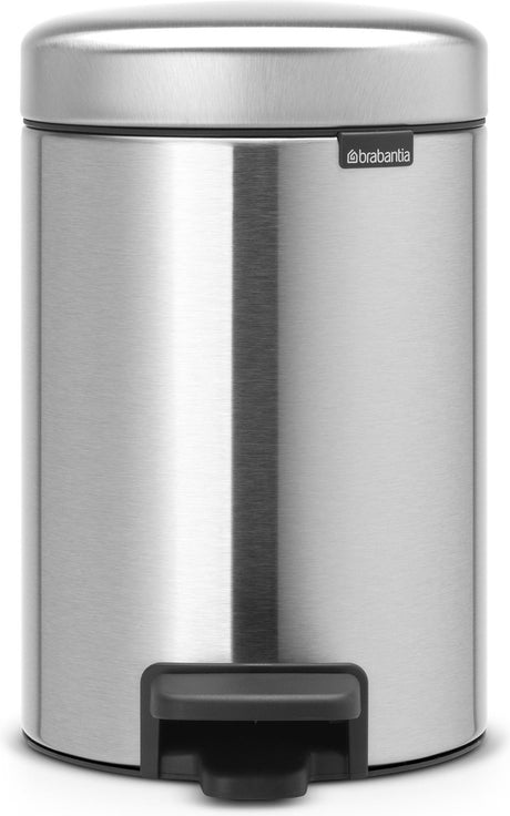 Brabantia newicon poubelle à pédale, 3l - acier mat