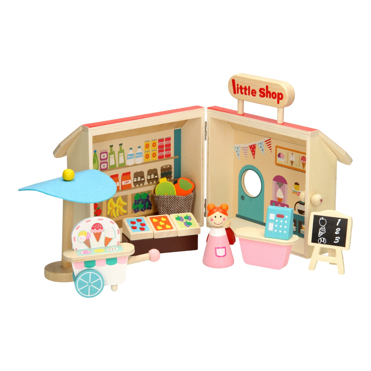 Portable Supermarché Play Set Holz