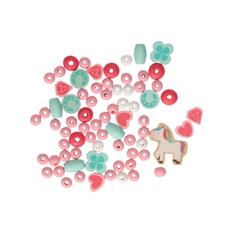 Ensemble de perles licorne en bois