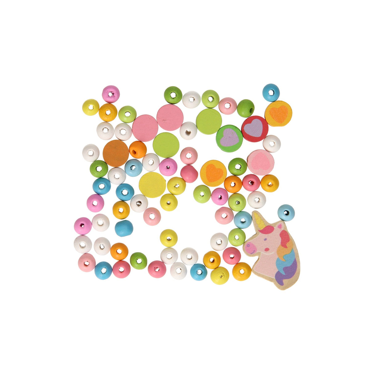Ensemble de perles licorne en bois