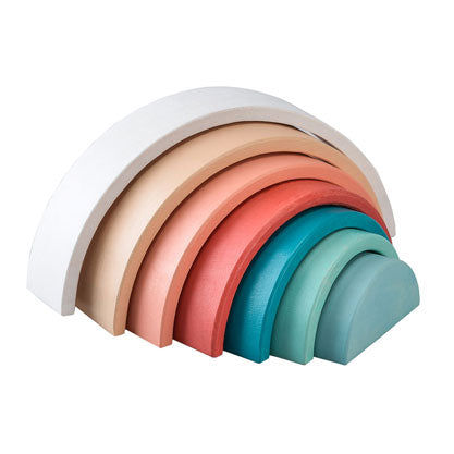 Arc-en-ciel en bois - pastel