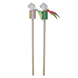 Bâton en bois avec ruban de danse licorne