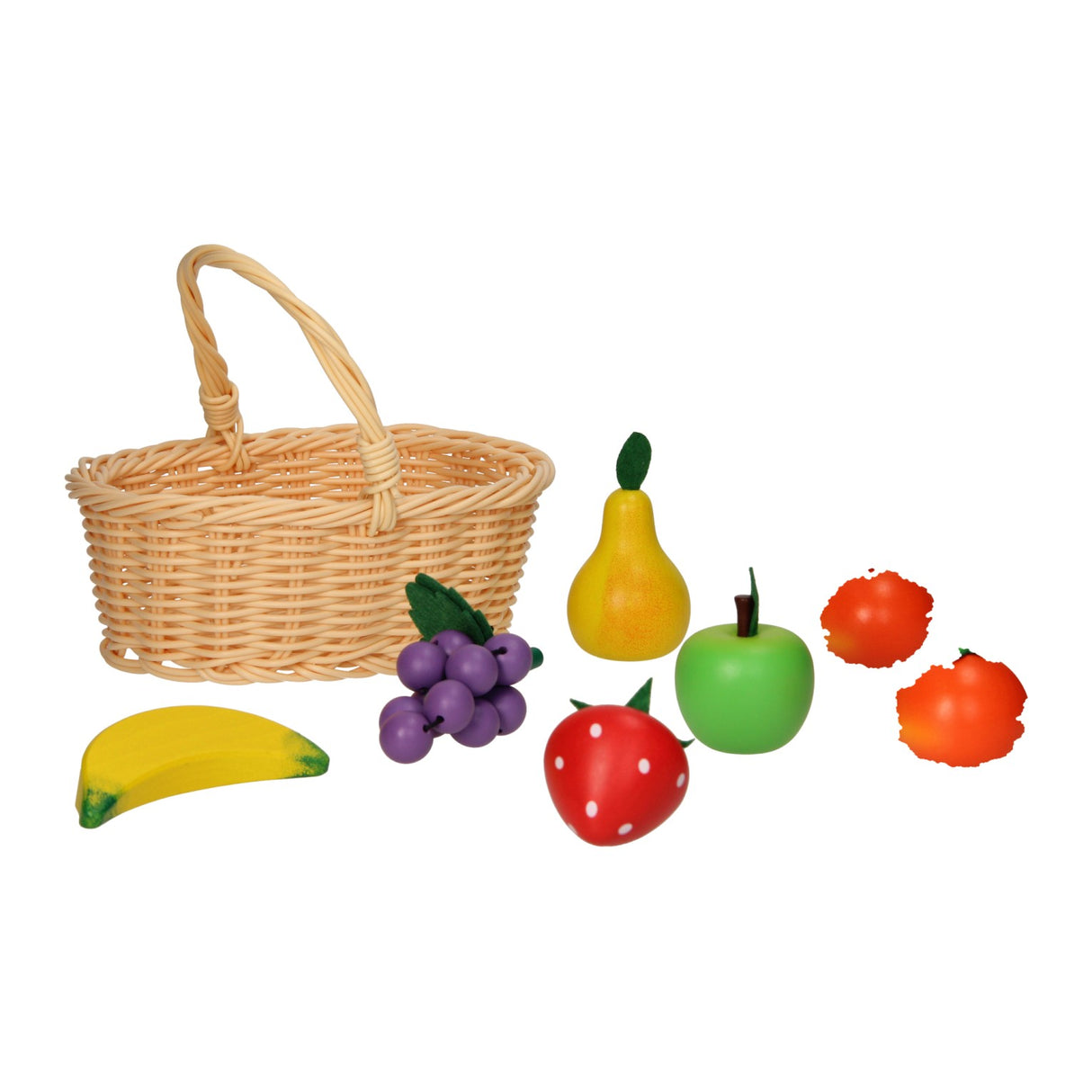 Pic à fruits en bois dans une corbeille à bibelots, 7 pièces.