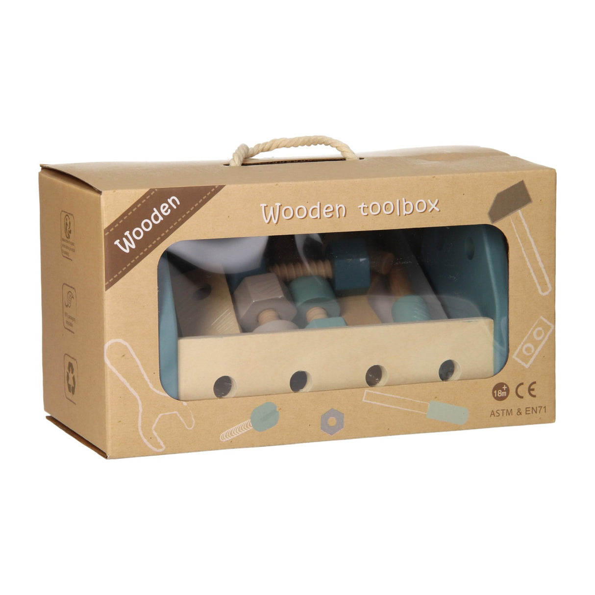 Reedschapkist en bois en bois - bleu