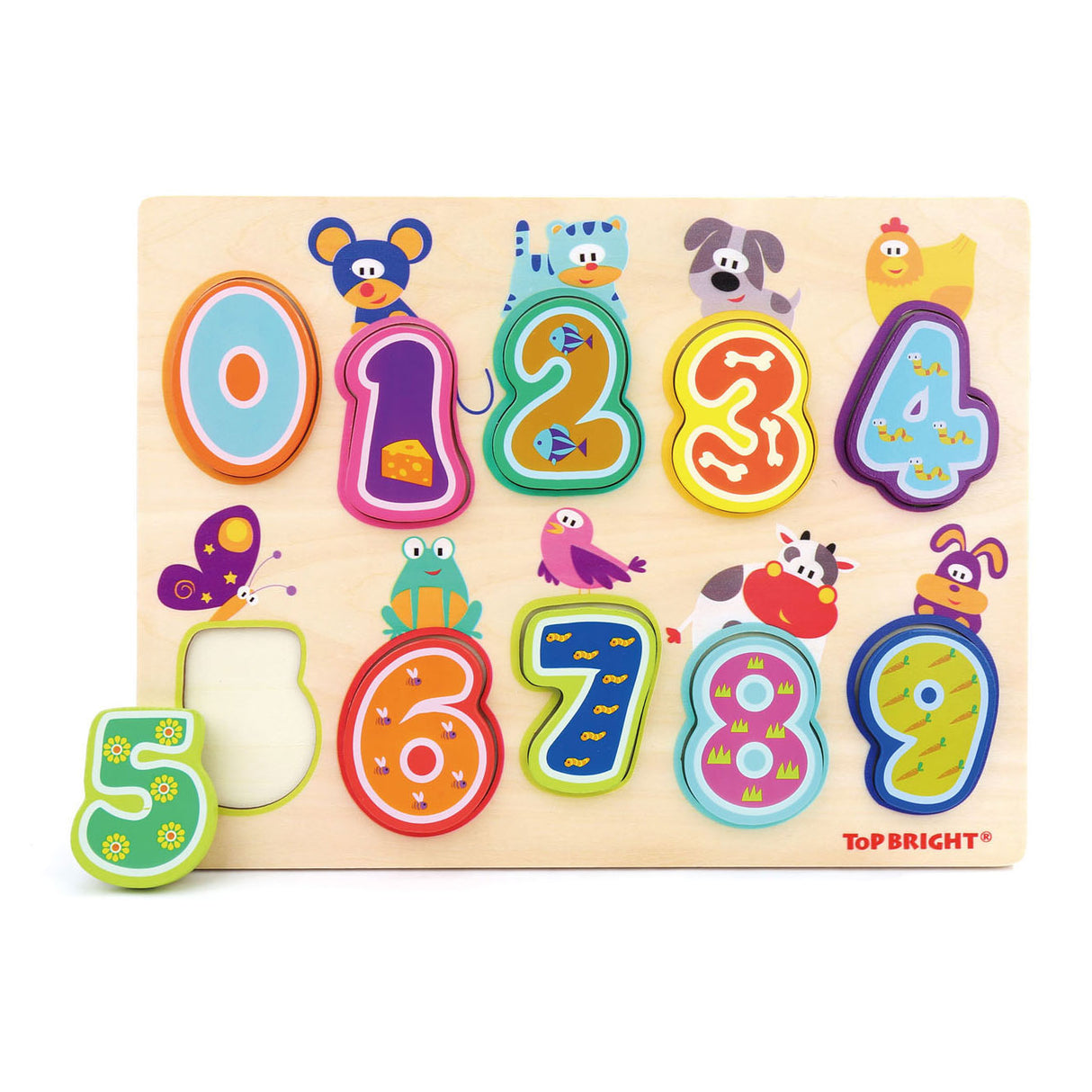 Topbright wooden puzzle animals and numbers, 10th.