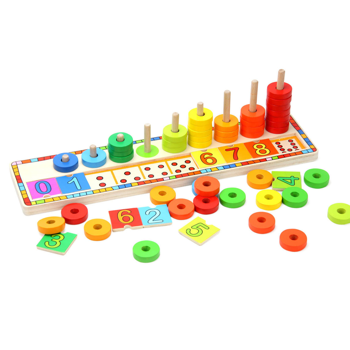 TopBright Wooden Learning Play Rings Count, 56dlg.