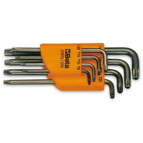 Jeu de 8 clés bêta coudées avec profil Torx® inviolable (art. 97rtx) avec support T9-T10-T15-T20-T25 T27-T30-T40