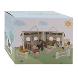 Ensemble de jeu portable pour écurie en bois, 13 pièces.
