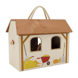 Ensemble de jeu portable pour écurie en bois, 13 pièces.