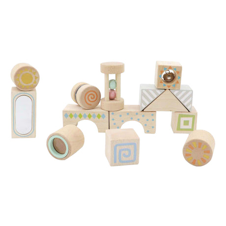 Blocs d'activités en bois, 14 pièces.