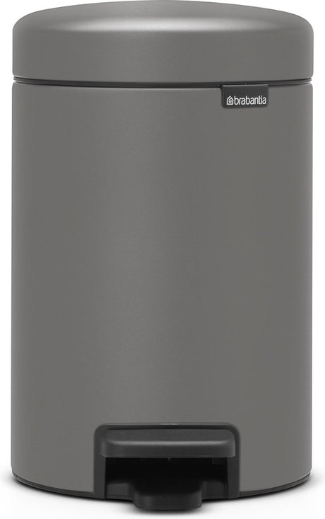 Poubelle Brabantia newicon - 3 litres - salle de bain - gris béton minéral