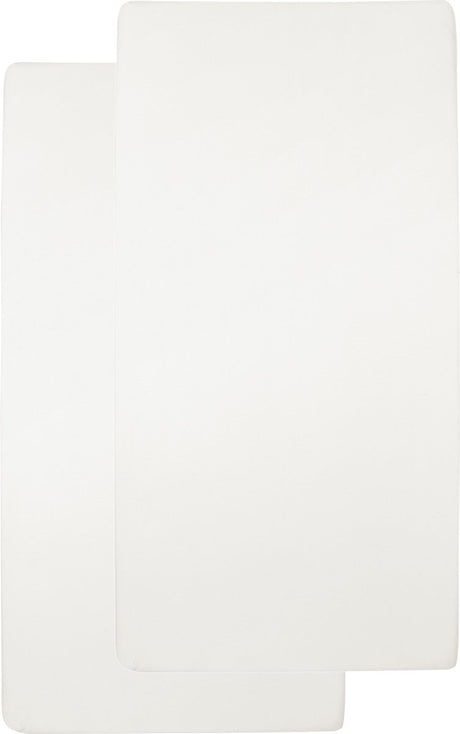 Drap-housse pour berceau Meyco baby uni - lot de 2 - blanc cassé - 40x80 90cm