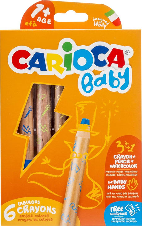 Carioca baby 1+ 3in 1 crayons de couleur géants 6