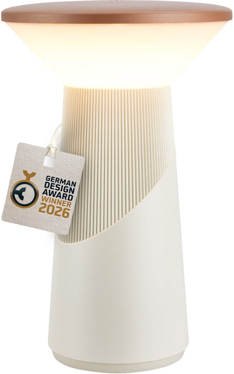 Briloner b.k.licht pilia - lampe de table rechargeable - lampe sans fil - dimmable - avec batterie - USB-C - ø15 x 24cm - gris café