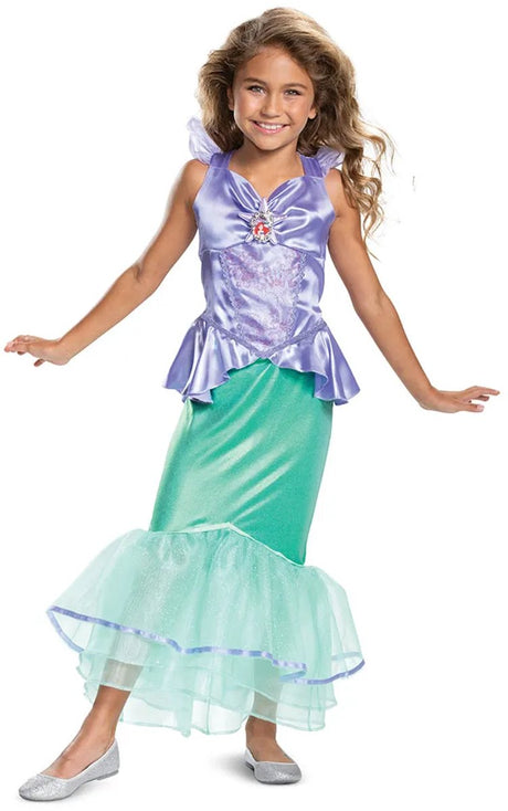 Déguisement Disney la petite sirène Ariel Deluxe costume robe enfants - enfants jusqu'à 8 ans - violet vert