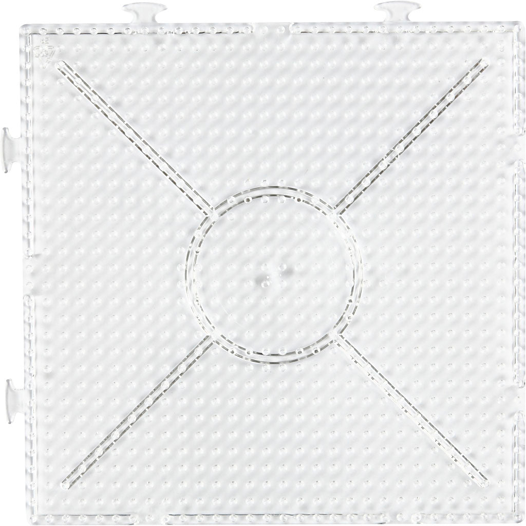 Assiette de base Nabbi, grand carré, dim. 15x15 cm, moyenne, transparente, 1 pièce