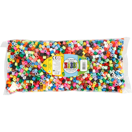 Perles à repasser Nabbi, taille 10x10 mm, diamètre du trou 5,5 mm, jumbo, couleurs supplémentaires, 3200 div 1 boîte