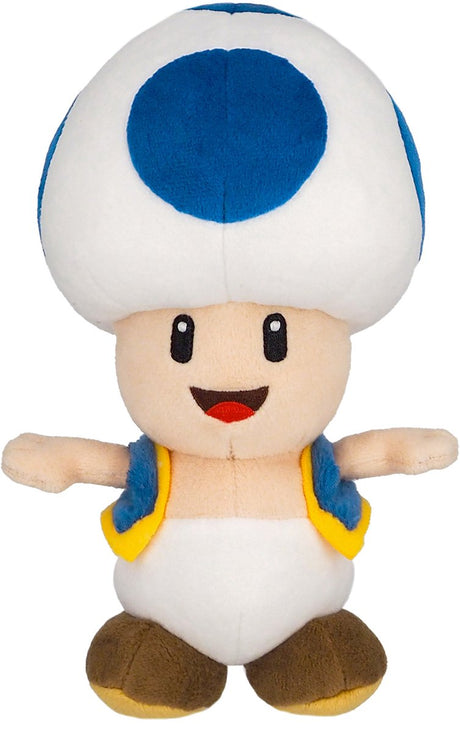 Nintendo Together+ Nintendo Together + Super Mario Bros – peluche sous licence officielle Blue Toad – peluche 20 cm