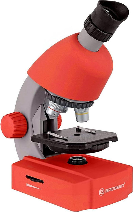 Microscope junior Bresser – 40x640x – rouge – incl. accessory package – for transparent specimens