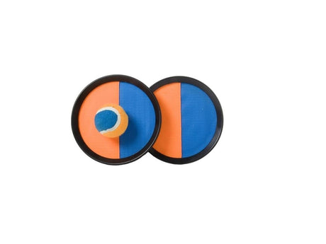 Engelhart Catchball Set orange bleu – Balle Velcro 19 cm – Jeu de plage en plein air – Jeu de réaction pour enfants et adultes –