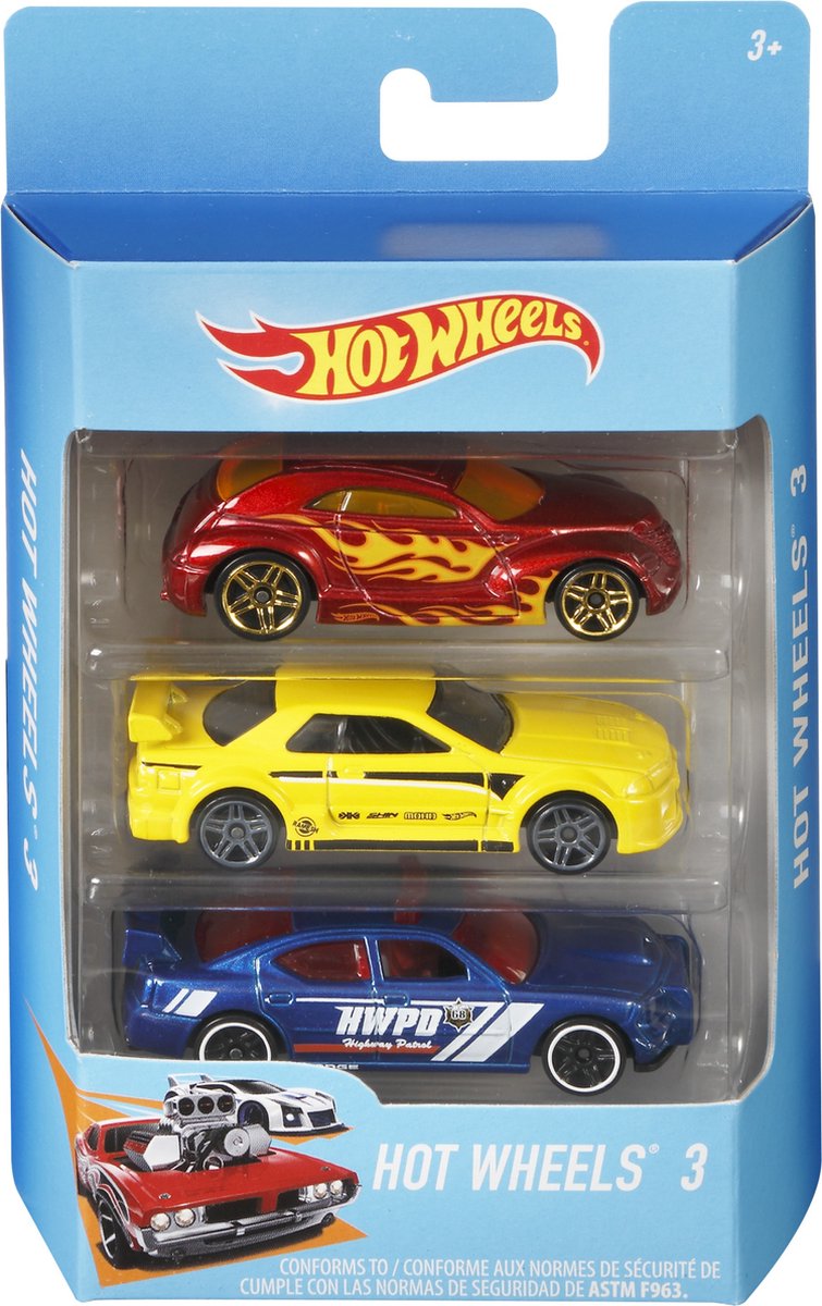 Mattel Hot Wheels Auto Datcast 3-Pack Assorti
