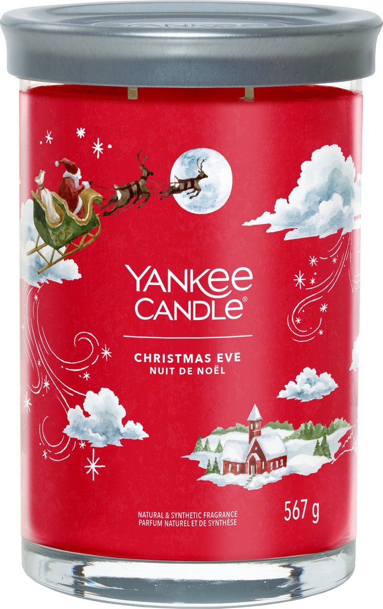 Bougie Yankee - grande bougie parfumée du réveillon de Noël - 100 heures de combustion - deux mèches